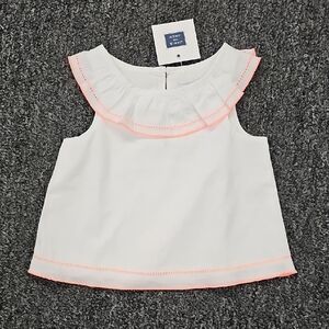 Janie and Jack White Pink Ruffle Top Size 3 6 Months